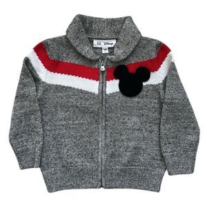 Gap × Disney Baby & Toddler Mickey Mouse Zip Sweater Light Grey Size 2T